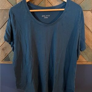 Ava & Viv Deep Teal Crew Neck Short Sleeve Tee